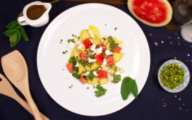 Rezept für Kartoffelsalat mit Wassermelone