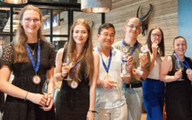 Die Gewinner des diesjährigen Teamcups: v.l.n.r: Lena Brundert, Jenny Kittelmann, Jay Nene, Sandro Savina, Mareike Petralia, Petra Rasic.