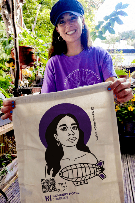 Wäschesack-Artistin