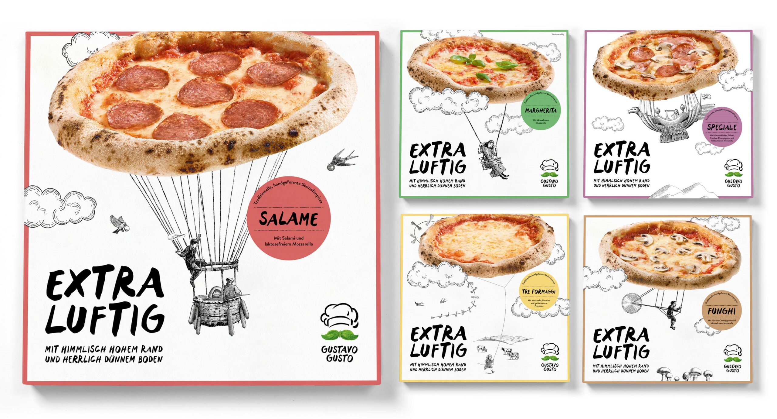 Gustavo Gusto: Premium-Tiefkühlpizzen nun auch im kleineren Format