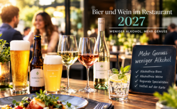 Bier, Wein und alkoholfreie Getränke im Restaurant – Getränketrends 2027