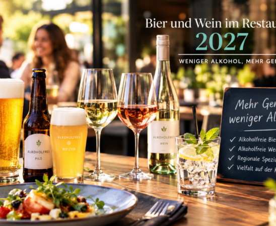 Bier, Wein und alkoholfreie Getränke im Restaurant – Getränketrends 2027